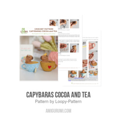 Capybaras Cocoa and Tea amigurumi pattern by Loopy Pattern