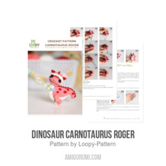 Dinosaur Carnotaurus Roger amigurumi pattern by Loopy Pattern