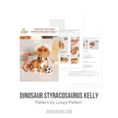 Dinosaur Styracosaurus Kelly amigurumi pattern by Loopy Pattern