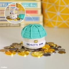 White Dragon & Bank Coin Box amigurumi pattern by Crochery