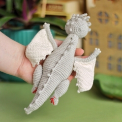 White Dragon & Bank Coin Box amigurumi by Crochery