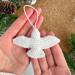Christmas doves friendship ornament amigurumi pattern by AmiGuide