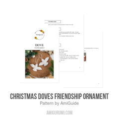 Christmas doves friendship ornament amigurumi pattern by AmiGuide