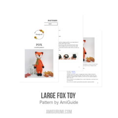 Large fox toy amigurumi pattern by AmiGuide