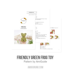 Friendly green frog toy  amigurumi pattern by AmiGuide