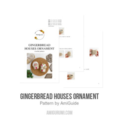 Gingerbread houses ornament amigurumi pattern by AmiGuide