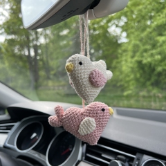 Sweet heart birds ornament amigurumi by AmiGuide