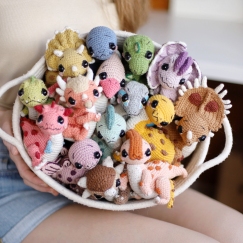 15 in 1 Crochet dinosaurs pattern 