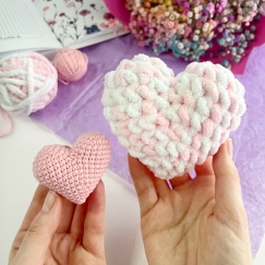 Two hearts plush keychain