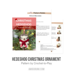Hedeghog Christmas Ornament amigurumi pattern by Crochet to Play