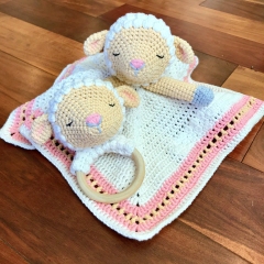 Lamb Lovey and Rattle amigurumi pattern by Crochet to Play