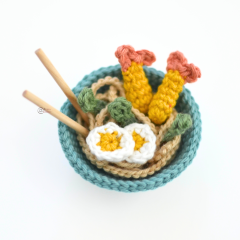 Tiny Ramen Bowl amigurumi pattern by Elisas Crochet
