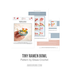 Tiny Ramen Bowl amigurumi pattern by Elisas Crochet