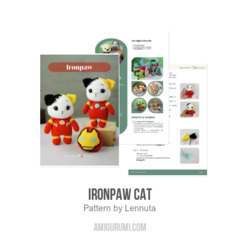 Ironpaw Cat amigurumi pattern by Lennutas