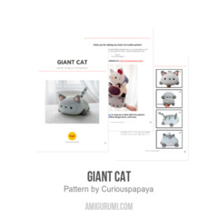 Giant Cat amigurumi pattern by Curiouspapaya