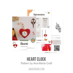 Heart Clock amigurumi pattern by Ana Maria Craft