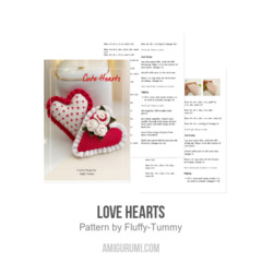 Love hearts amigurumi pattern by Fluffy Tummy