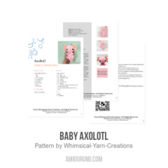 baby axolotl amigurumi pattern by Whimsical Yarn Creations