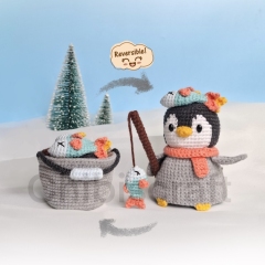 Reversible Penguin and Bucket amigurumi pattern by Chibiscraft