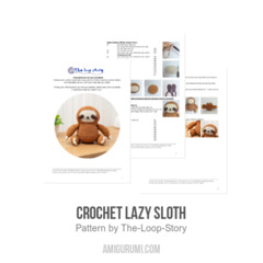 Crochet Lazy Sloth amigurumi pattern by The Loop Story