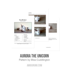 Aurora the Unicorn amigurumi pattern by Miss Cuddlington