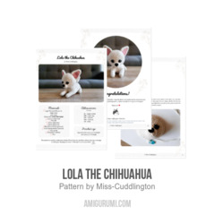 Lola the Chihuahua amigurumi pattern by Miss Cuddlington
