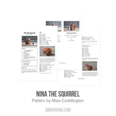 Nina the Squirrel amigurumi pattern by Miss Cuddlington