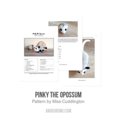 Pinky the Opossum amigurumi pattern by Miss Cuddlington