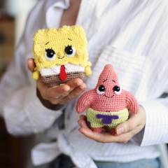 2 in 1 Crochet SpongeBob & Patrick amigurumi pattern by Loopy Pattern