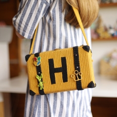 Hufflepuff Suitcase + 4 fan badges amigurumi pattern by Loopy Pattern