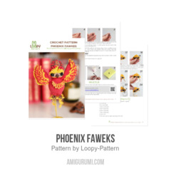 Phoenix Fawkes amigurumi pattern by Loopy Pattern