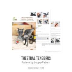 Thestral Tenebrus amigurumi pattern by Loopy Pattern