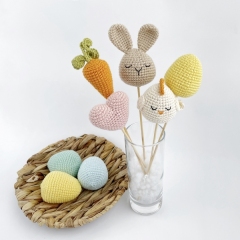 Easter egg, chicken, bunny, carrot amigurumi pattern by AmiGuide