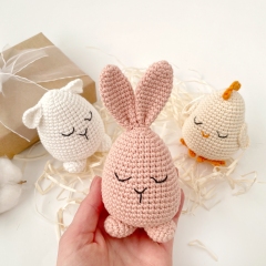 Easter eggs: bunny, chicken, sheep amigurumi pattern by AmiGuide