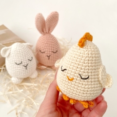Easter eggs: bunny, chicken, sheep amigurumi pattern by AmiGuide