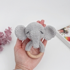 Elephant baby rattle amigurumi pattern by AmiGuide