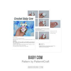 Baby Cow amigurumi pattern by Pattern4Craft