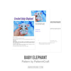 Baby Elephant amigurumi pattern by Pattern4Craft