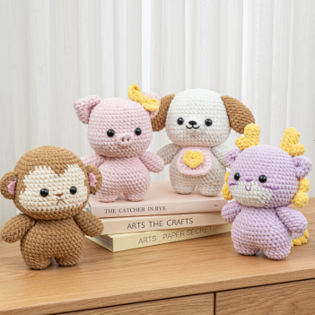 Monkey Dog Pig Dragon Bundle amigurumi pattern by The Loop Story