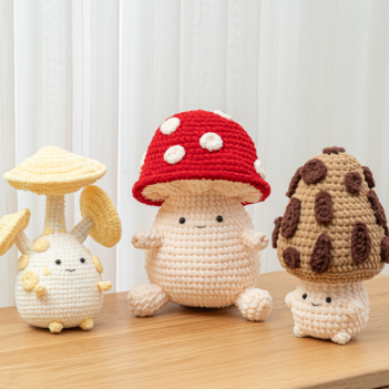 Crochet mushroom family  amigurumi pattern by The Loop Story