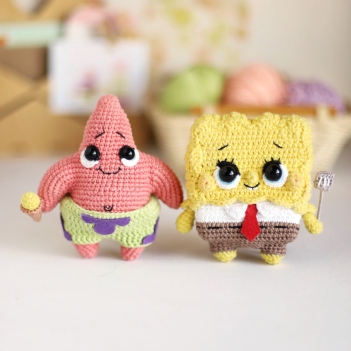 2 in 1 Crochet SpongeBob & Patrick amigurumi pattern by Loopy Pattern