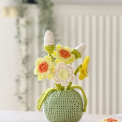 Crochet Spring Flowers in Vase amigurumi pattern by RNata