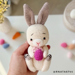 Easter Bunny in basket with eggs amigurumi pattern by RNata