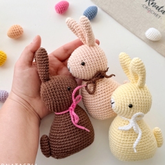 Easter decoration: bunnies, chick, sheeps and eggs amigurumi pattern by RNata
