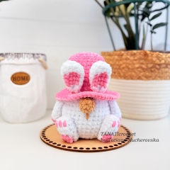Easter bunny with pink hat amigurumi pattern by TANATIcrochet