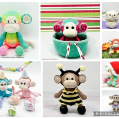 Monkey Galore Bundle amigurumi pattern by Whimsical Yarn Creations