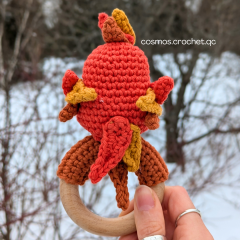 Felix the phoenix rattle amigurumi by Cosmos.crochet.qc