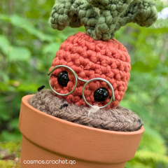 Sir ginger root the Carrot amigurumi pattern by Cosmos.crochet.qc