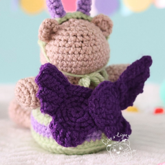 Kuma the butterfly-bear amigurumi pattern by LikeALigerCrochet