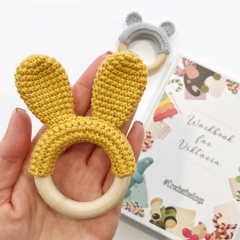 Bunny & bear ears baby teether amigurumi pattern by AmiGuide